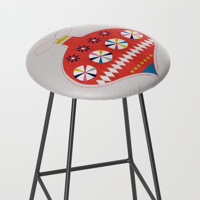Festive red retro bauble Stool Gallery Image 2