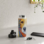 Gustav Klimt Style Dog with Colorful Scarf Water Bottle Gallery Image 4