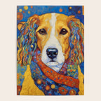 Gustav Klimt Style Dog with Colorful Scarf Poster Gallery Image 4