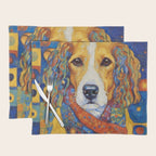 Gustav Klimt Style Dog with Colorful Scarf Placemat Gallery Image 1