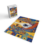 Gustav Klimt Style Dog with Colorful Scarf Jigsaw Puzzle Gallery Image 2