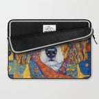 Gustav Klimt Style Dog with Colorful Scarf Laptop Sleeve Gallery Image 2