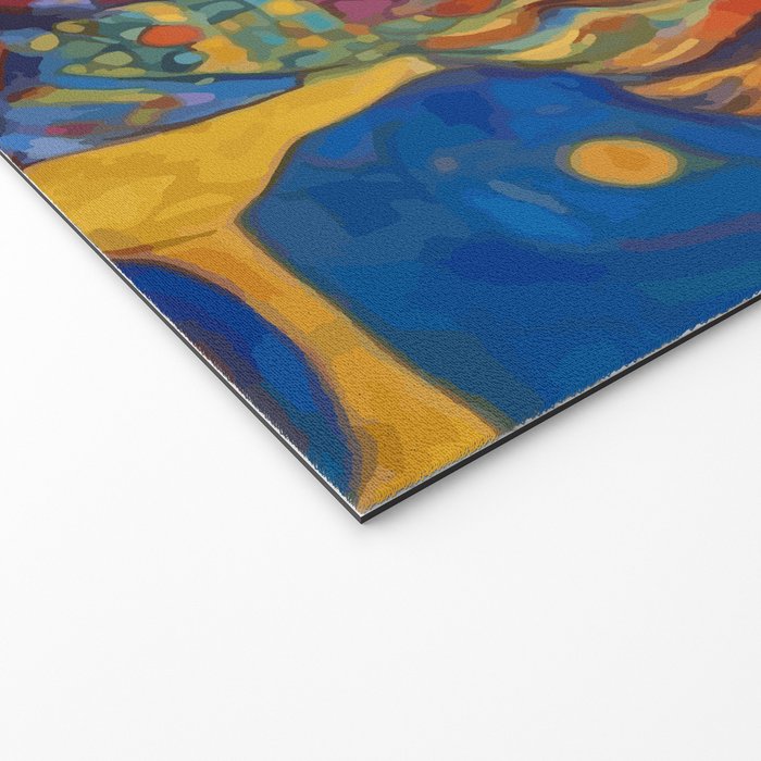 Gustav Klimt Style Dog with Colorful Scarf Welcome Mat Gallery Image 2