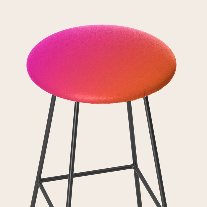 Hot Magenta Pink and Orange Trendy Ombre Stool Gallery Image 2