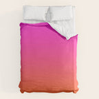 Hot Magenta Pink and Orange Trendy Ombre Duvet Cover Gallery Image 6