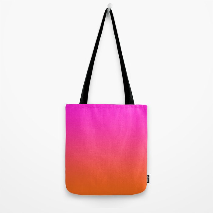 Hot Magenta Pink and Orange Trendy Ombre Tote Bag Gallery Image 2