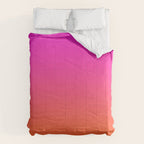 Hot Magenta Pink and Orange Trendy Ombre Comforter Gallery Image 6
