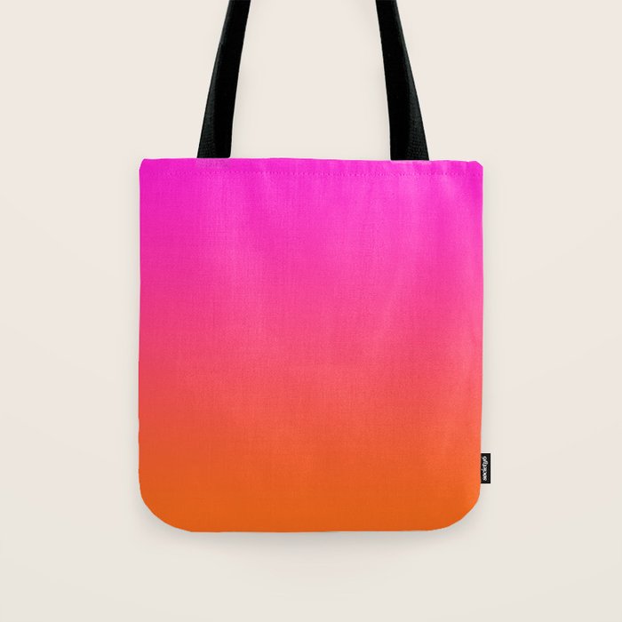 Hot Magenta Pink and Orange Trendy Ombre Tote Bag Gallery Image 1