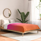 Hot Magenta Pink and Orange Trendy Ombre Comforter Gallery Image 2