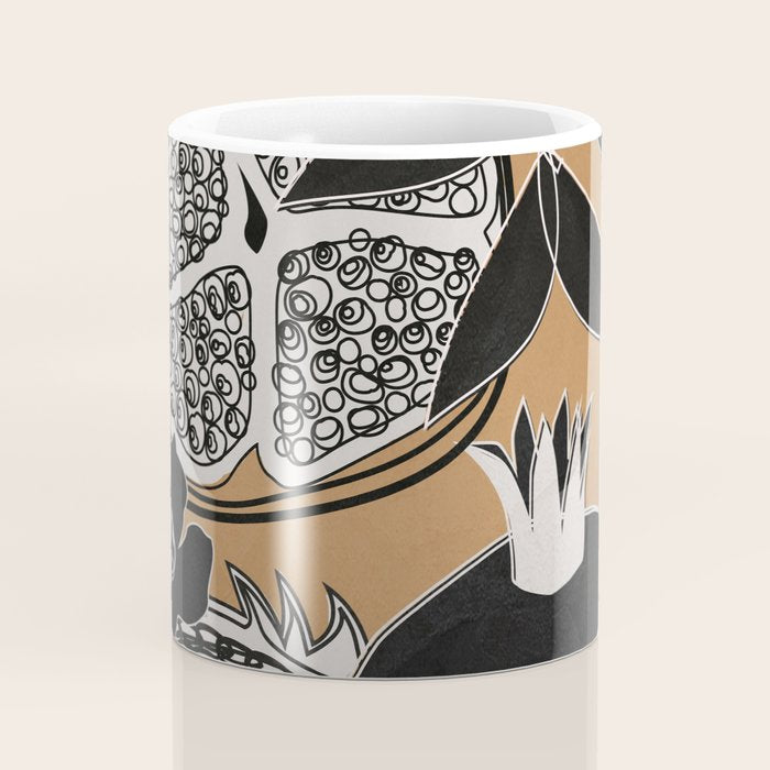 Line Art Pomegranates 5 Coffee Mug Gallery Image 4