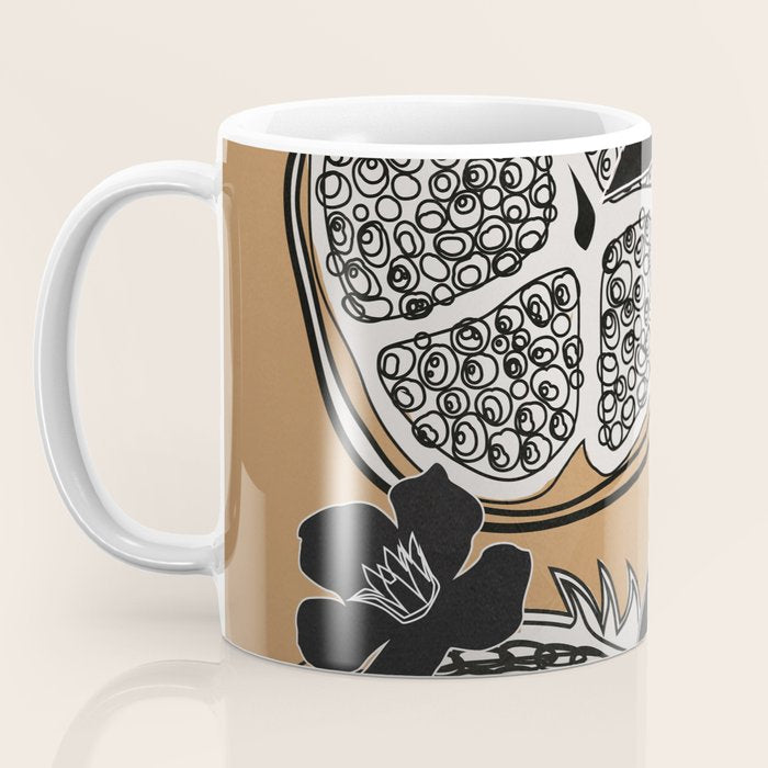 Line Art Pomegranates 5 Coffee Mug Gallery Image 3