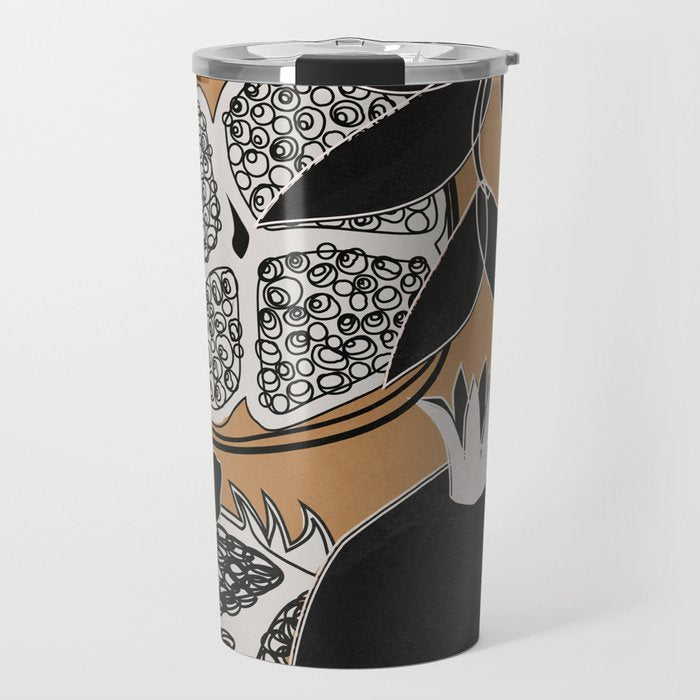 Line Art Pomegranates 5 Travel Mug Gallery Image 1