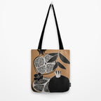 Line Art Pomegranates 5 Tote Bag Gallery Image 2