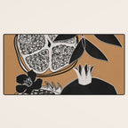 Line Art Pomegranates 5 Desk Mat Gallery Image 3