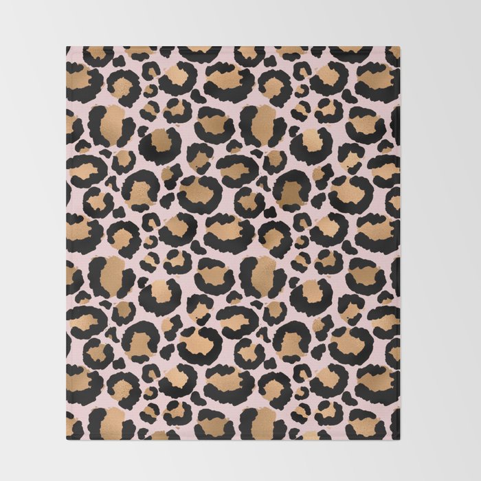 Animal print - pink copper Throw Blanket Gallery Image 2