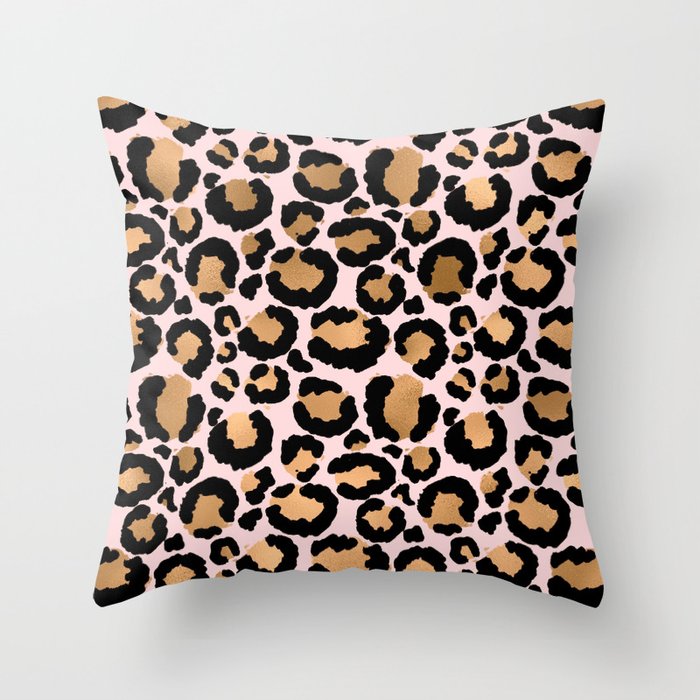 Animal print - pink copper Throw Pillow Gallery Image 6