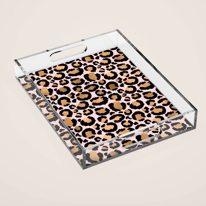 Animal print - pink copper Acrylic Tray Gallery Image 1