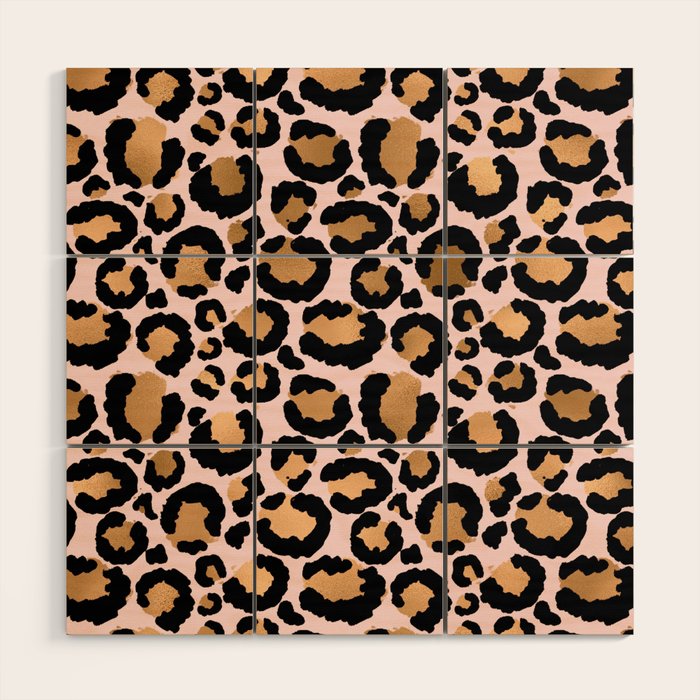 Animal print - pink copper Wood Wall Art Gallery Image 1