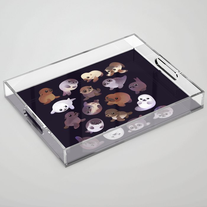 Seal pup - dark Acrylic Tray Gallery Image 1