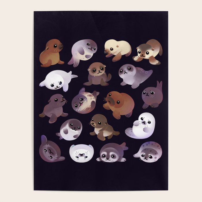 Seal pup - dark Poster Gallery Image 1