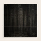 The Dense & Foggy Forest (Black and White) Wood Wall Art Gallery Image 1