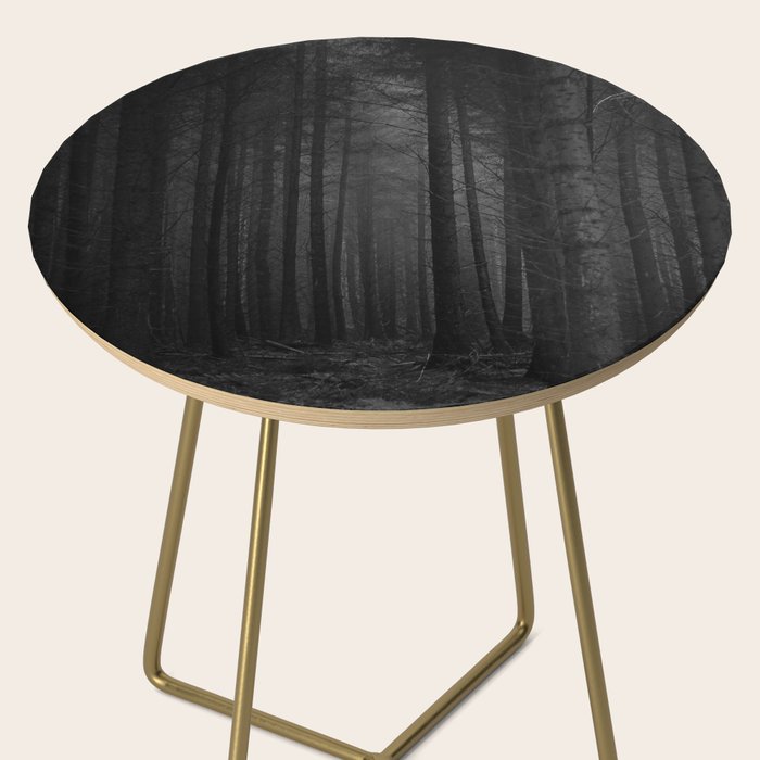 The Dense & Foggy Forest (Black and White) Side Table Gallery Image 2