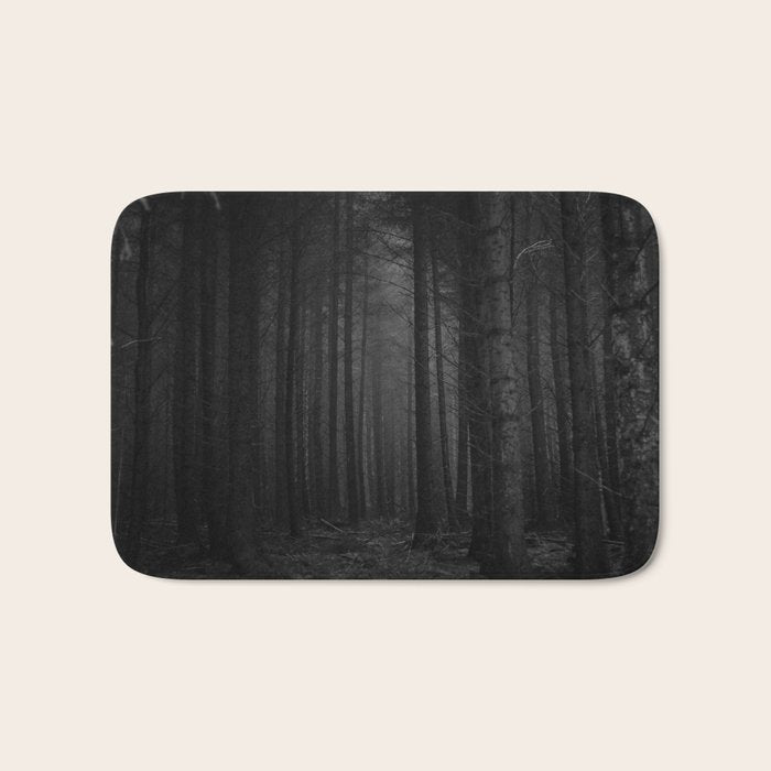 The Dense & Foggy Forest (Black and White) Bath Mat Gallery Image 1