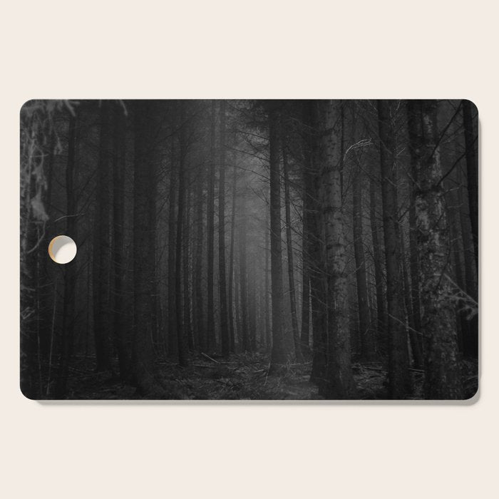 The Dense & Foggy Forest (Black and White) Cutting Board Gallery Image 1