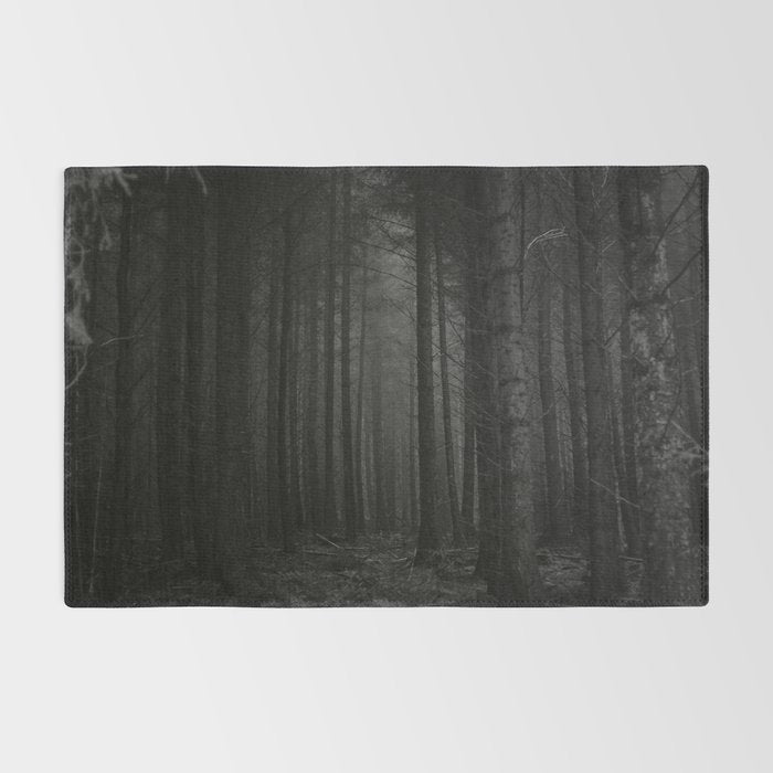The Dense & Foggy Forest (Black and White) Rug Gallery Image 2
