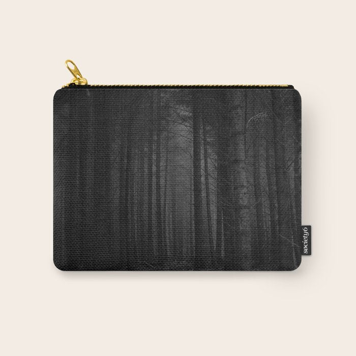 The Dense & Foggy Forest (Black and White) Carry All Pouch Gallery Image 1