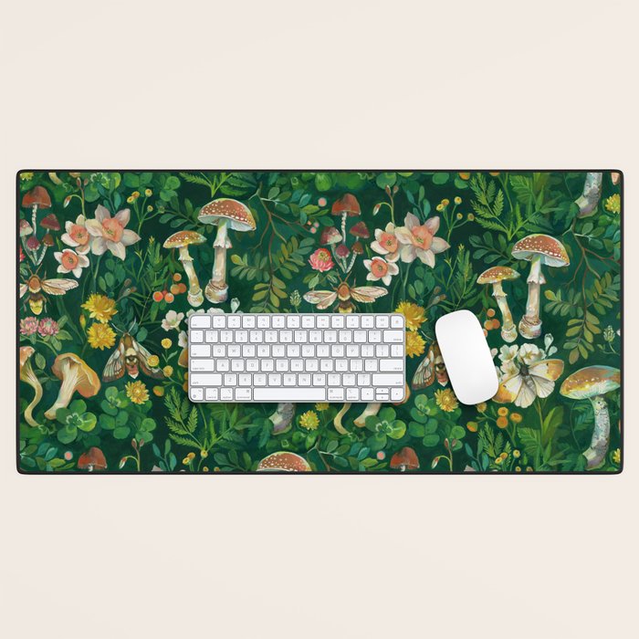 Mushrooms Dandelion Garden Desk Mat Gallery Image 1