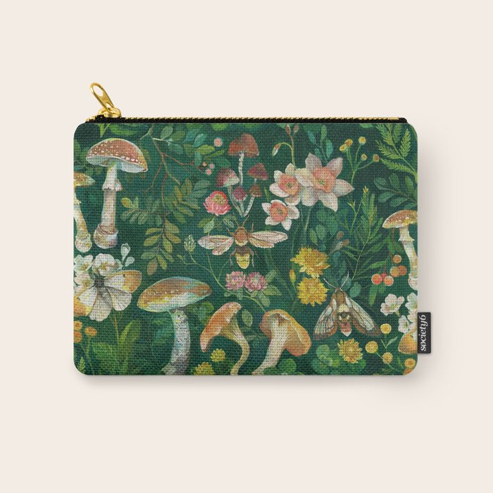 Mushrooms Dandelion Garden Carry All Pouch Gallery Image 1