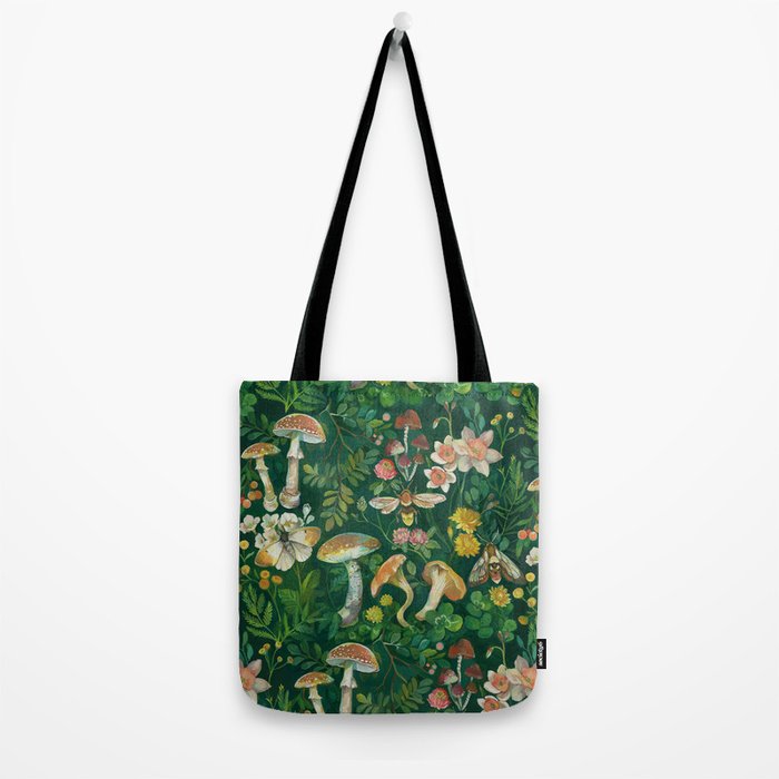 Mushrooms Dandelion Garden Tote Bag Gallery Image 2