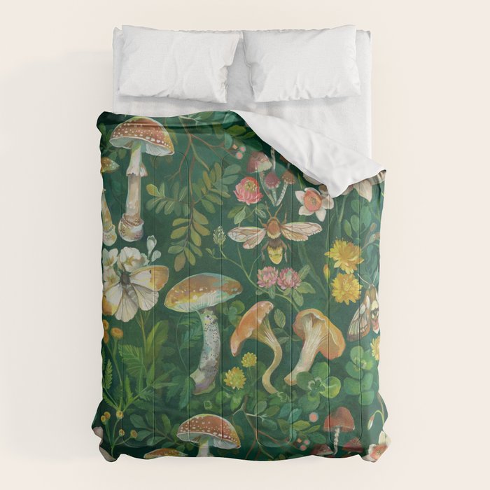 Mushrooms Dandelion Garden Comforter Gallery Image 6