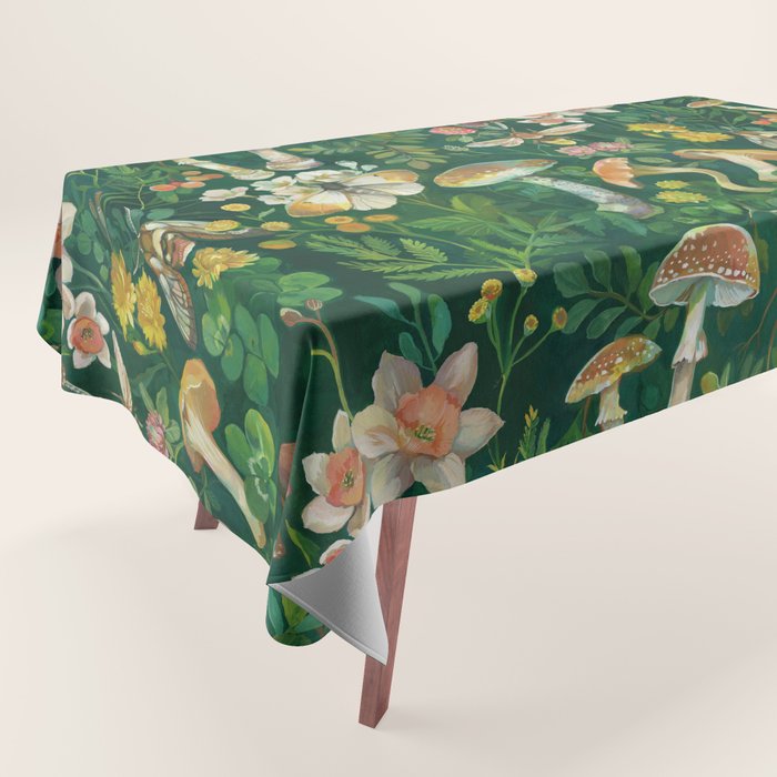 Mushrooms Dandelion Garden Tablecloth Gallery Image 1