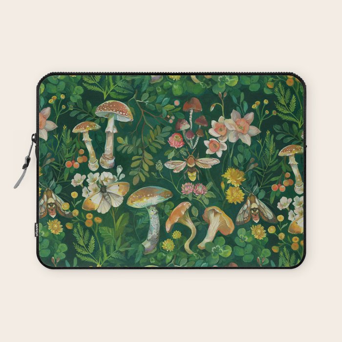 Mushrooms Dandelion Garden Laptop Sleeve Gallery Image 1