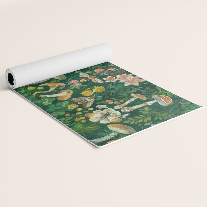 Mushrooms Dandelion Garden Yoga Mat Gallery Image 2