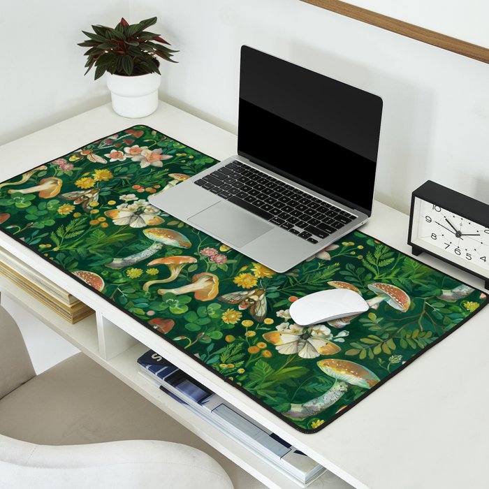 Mushrooms Dandelion Garden Desk Mat Gallery Image 2