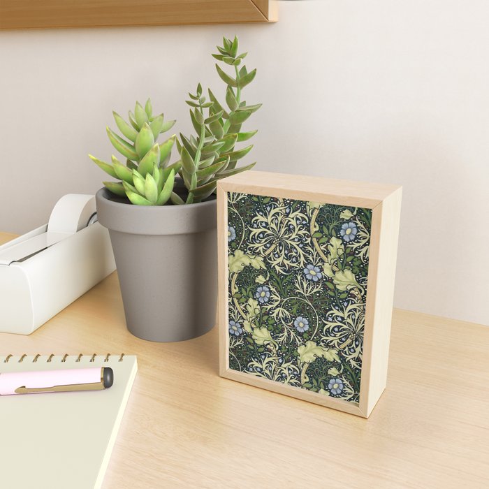 William Morris Vintage Floral Seaweed Vector Digital Painting. Mini Art Print Gallery Image 2