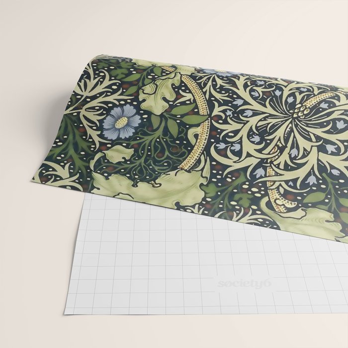 William Morris Vintage Floral Seaweed Vector Digital Painting. Wrapping Paper Gallery Image 2