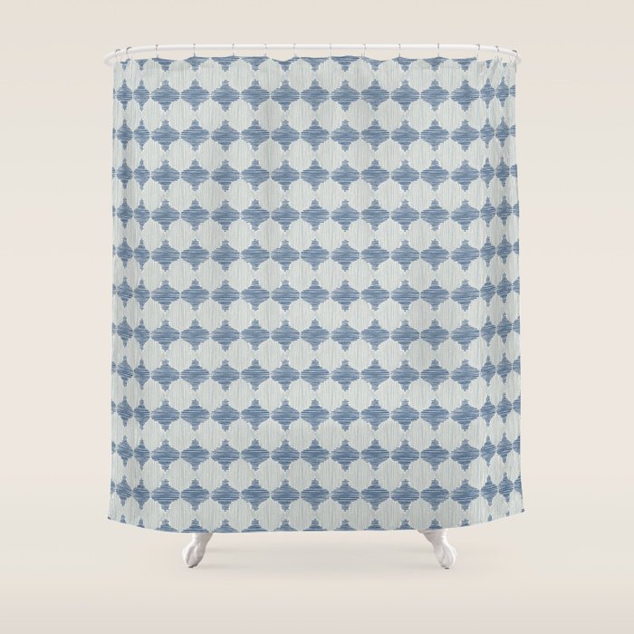 Striped Moroccan Textile Shower Curtain Gallery Image 1