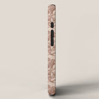 MOCHA FLORAL STRIPE  Inspired by PANTONE 17 1230 Mocha Mousse iPhone Case Gallery Image 2
