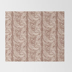 MOCHA FLORAL STRIPE  Inspired by PANTONE 17 1230 Mocha Mousse Throw Blanket Gallery Image 2