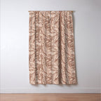 MOCHA FLORAL STRIPE  Inspired by PANTONE 17 1230 Mocha Mousse Window Curtain Gallery Image 3