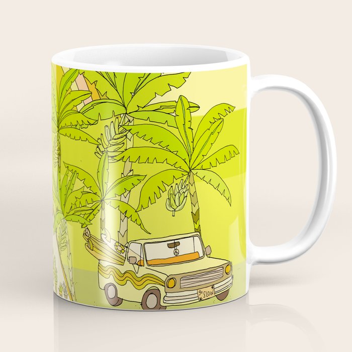 a frame simple living // banana pancakes // retro surf art by surfy birdy Coffee Mug Gallery Image 1
