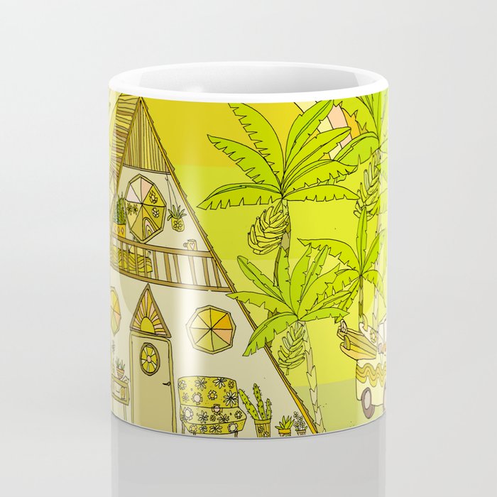 a frame simple living // banana pancakes // retro surf art by surfy birdy Coffee Mug Gallery Image 4