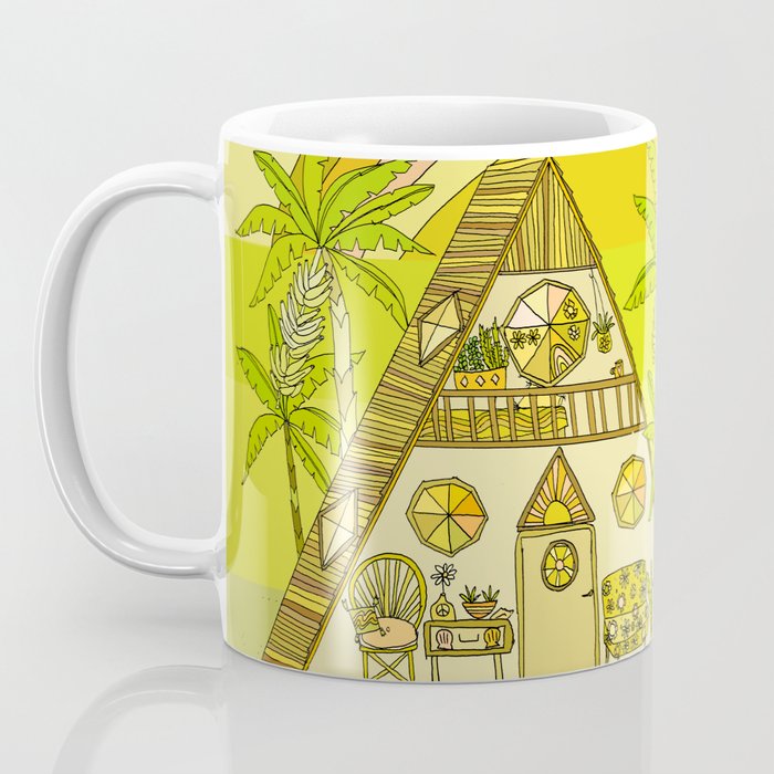 a frame simple living // banana pancakes // retro surf art by surfy birdy Coffee Mug Gallery Image 3