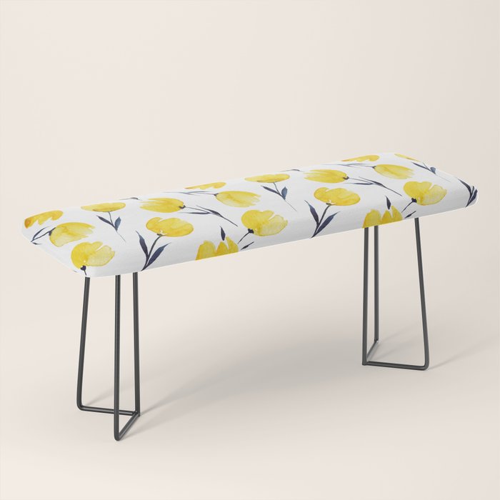 Yellow Tulips | Watercolour Pattern Bench Gallery Image 1
