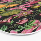 Tropical Bloom Serenade Exotic Floral Pattern Vintage Botanical Vibes Black Bath Mat Gallery Image 3