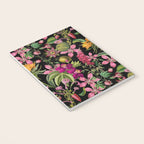 Tropical Bloom Serenade Exotic Floral Pattern Vintage Botanical Vibes Black Notebook Gallery Image 3